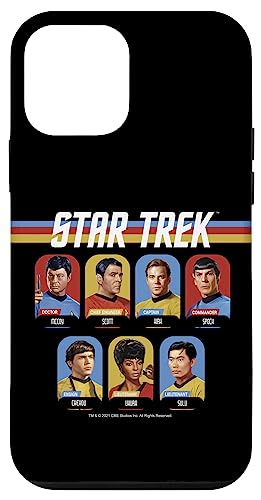 iPhone 12 mini Star Trek Group Shot Boxed Portrait Retro Stripes Case