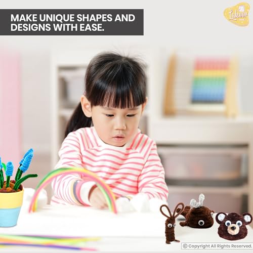 Image of Lakeer Chenille Stems Brown Pipe Cleaners, 100 Pcs, 12 Inch x 6 mm, Dark Brown Fuzzy Sticks for DIY Craft, Flower Making, Scrapbooking, School Art Projects