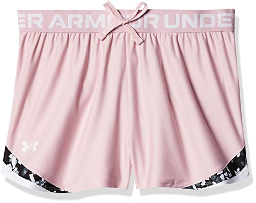 Under Armour Girl's Play Up Tricolor Shorts (Big Kids) Prime Pink/White SM (8 Big Kid)