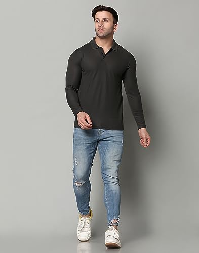 Image of INKKR Full Sleeve Men's Solid Polo Neck T-Shirt Combo