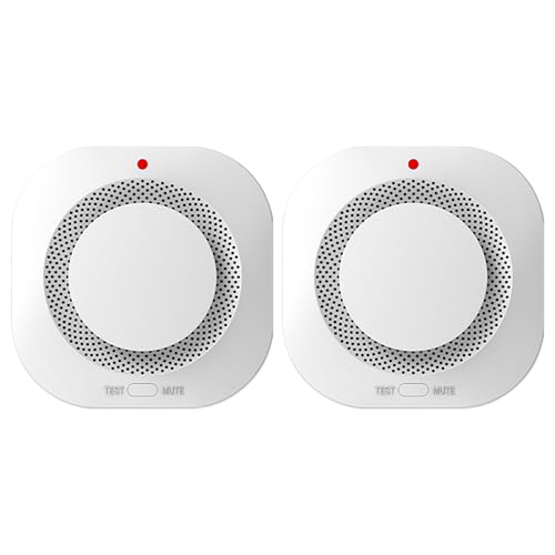 Photoelectric Smoke Detector Fire Alarm, Battery Operated, Smoke Alarm with Test Button & Low Battery Signal, LED Warning Light, 85-Decibel Alarm Sound, Easy Installation for Living Rooms and Bedrooms