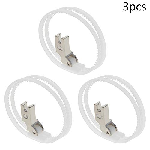 Image of Othmro 3Pcs #T35 Double Ring Presser Foot - Plastic and Steel for Industrial Sewing Machine - High Shank Hinged Feet in White