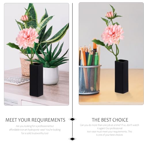 Vase carré en céramique noir pour décorer un bureau ou une table de salon - 4