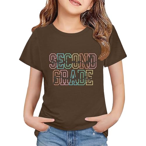 Toddler Kids Back to School Shirt Youth Boys Girls First Day of Preschool Tshirts Children Cute (b-Brown, 12-13 Years)