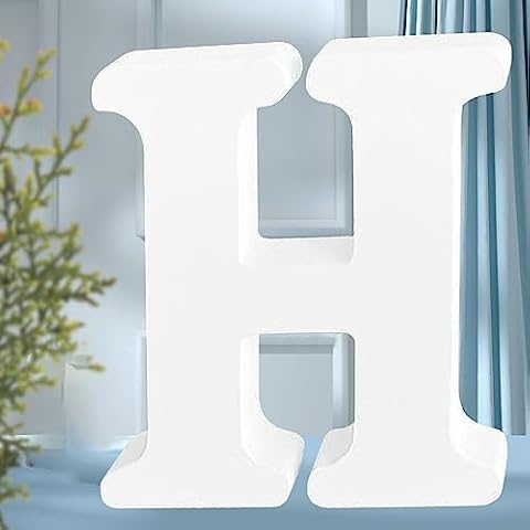 5ARTH 12 inch H White Wood Letters,Unfinished Wood Letters for Wall Decor Standing Wood Sign Board for Craft Home Decoration Projects Cover