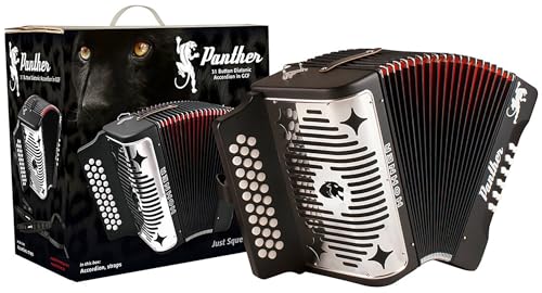 image for Hohner Panther Diatonic Accordion - Keys G/C/F Bundle with Stand and A