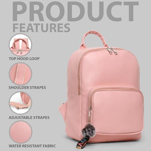 Image of Velouria Stylish Leather Backpack for Men & Women | Premium Small Bag with Front Pocket | Travel, Office & College Backpack | Trendy PU Leather Girls Bag