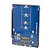 cablecc B+M Key Socket 2 M.2 NGFF (SATA) SSD to 2.5 SATA Adapter Card Adapter with Black Metal Case