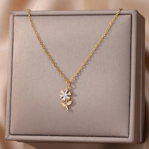 Cadeau de mariage unique : collier pendentif fleur cristal - 6