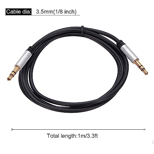 Cable auxiliar 3.5mm macho a macho 3.3ft nylon trenzado miniatura 2