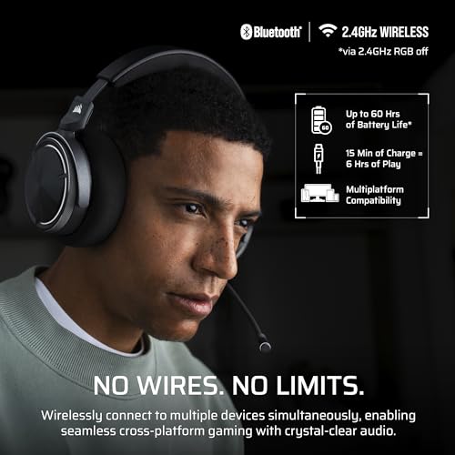 Corsair Virtuoso MAX Wireless Bluetooth PC PS5 Gaming Headset – Black - image 6