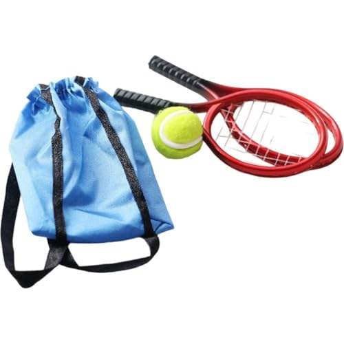 Ymxygz Kit De Raqueta De Tenis En Miniatura para Casa De Muñecas, Decoración Deportiva, Accesorios para Microcasas, Llaveros De Raqueta De Tenis, Recuerdo Deportivo.