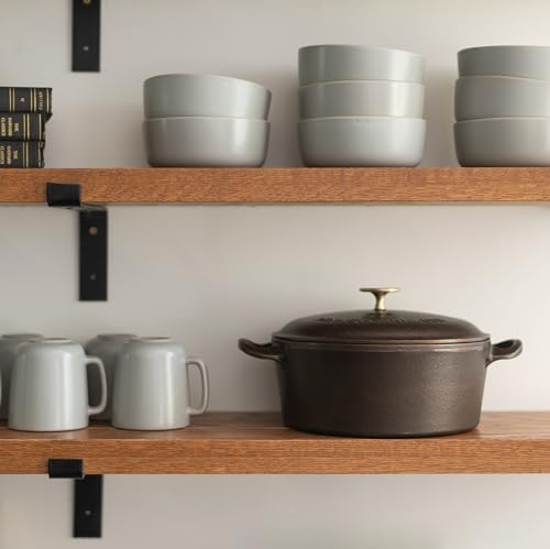 Lancaster Cast Iron 5 Qt. Dutch Oven - Made in the USA - Smooth cooking surface - Self Basting Lid with a solid Brass Knob - Thumbnail 3