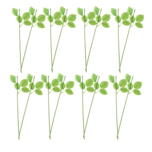 30pcs Rose Stem Single Branch with Leaves Rose Stem Plastic Rose Decorative Stem