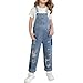 Baggy Girls Denim Overalls Sleeveless Teens Denim Jumpsuit Spring Summer Weight Jean Rompers with Pockets overalls for girls Y2K clothes Blue 5-6 Years