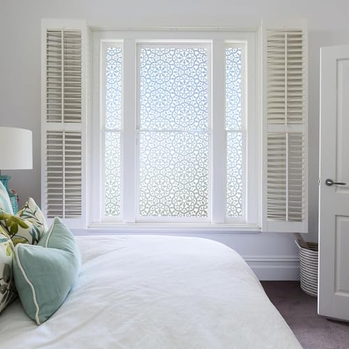 Lifetree Frosted Window Film Privacy Film for Glass Windows Self Adhesive Vinyl Opaque Static Cling Decorative Patterned Window Stickers for Home Bathroom (White, 90 * 200cm) - Cosy Home Interiors Lifetree Frosted Window Film Privacy Film for Glass Windows Self Adhesive Vinyl Opaque Static Cling Decorative Patterned Window Stickers for Home Bathroom (White, 90 * 200cm) - Image 8