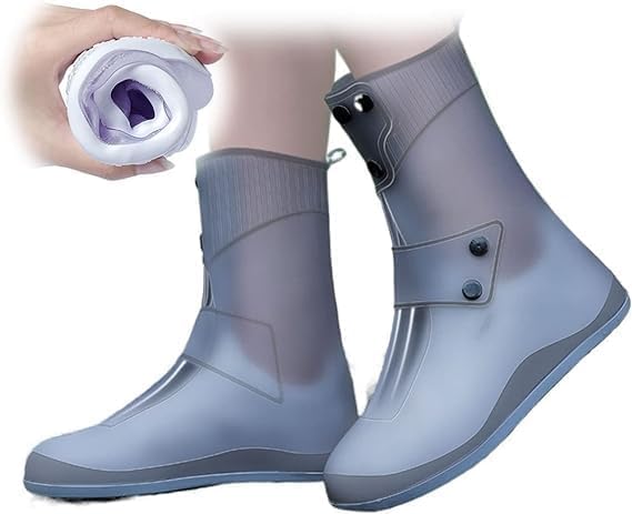 ITUSHA Waterproof Shoe Covers Non Slip Durable Rain Shoe Covers Reusable Silicone Shoe Protectors Sand Control Foldable Rain Snow Boots for Adults/Children. (6 UK, Grey) (B0D573259T) Amazon Price History, Amazon Price Tracker