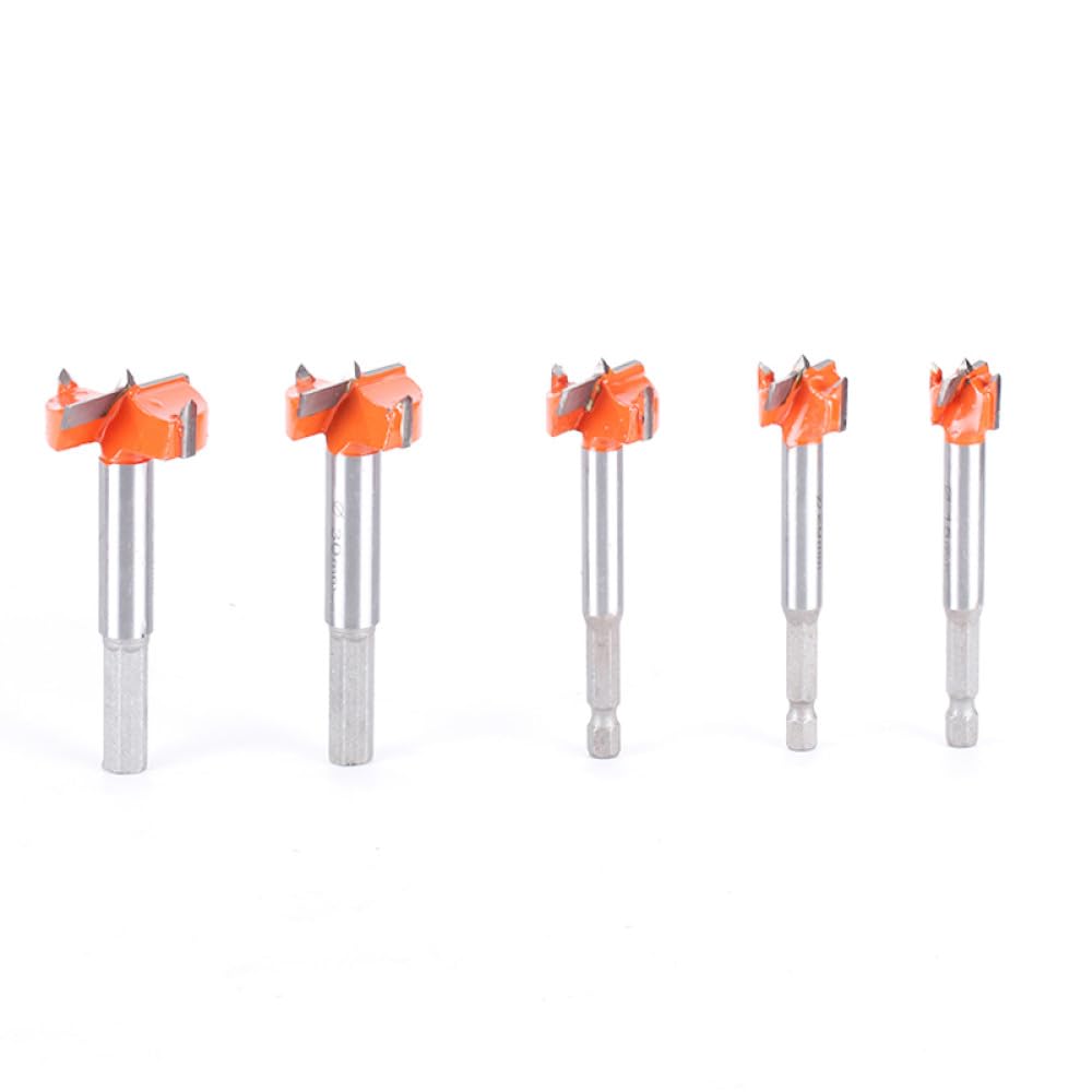 Set di punte con punta in metallo duro da 15-60 mm Set di punte per sega a tazza noiosa Set di punte per trapano per la lavorazione del legno per utensili in compensato di plastica e legno, 45 mm, e