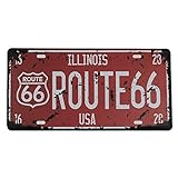 route 66 neon lamp Material:Metall. MS Blechschild in Nummernschild-Design, Aufschrift „Route 66“, Deko für zu Hause / Bar, Rot, CJ574-C
