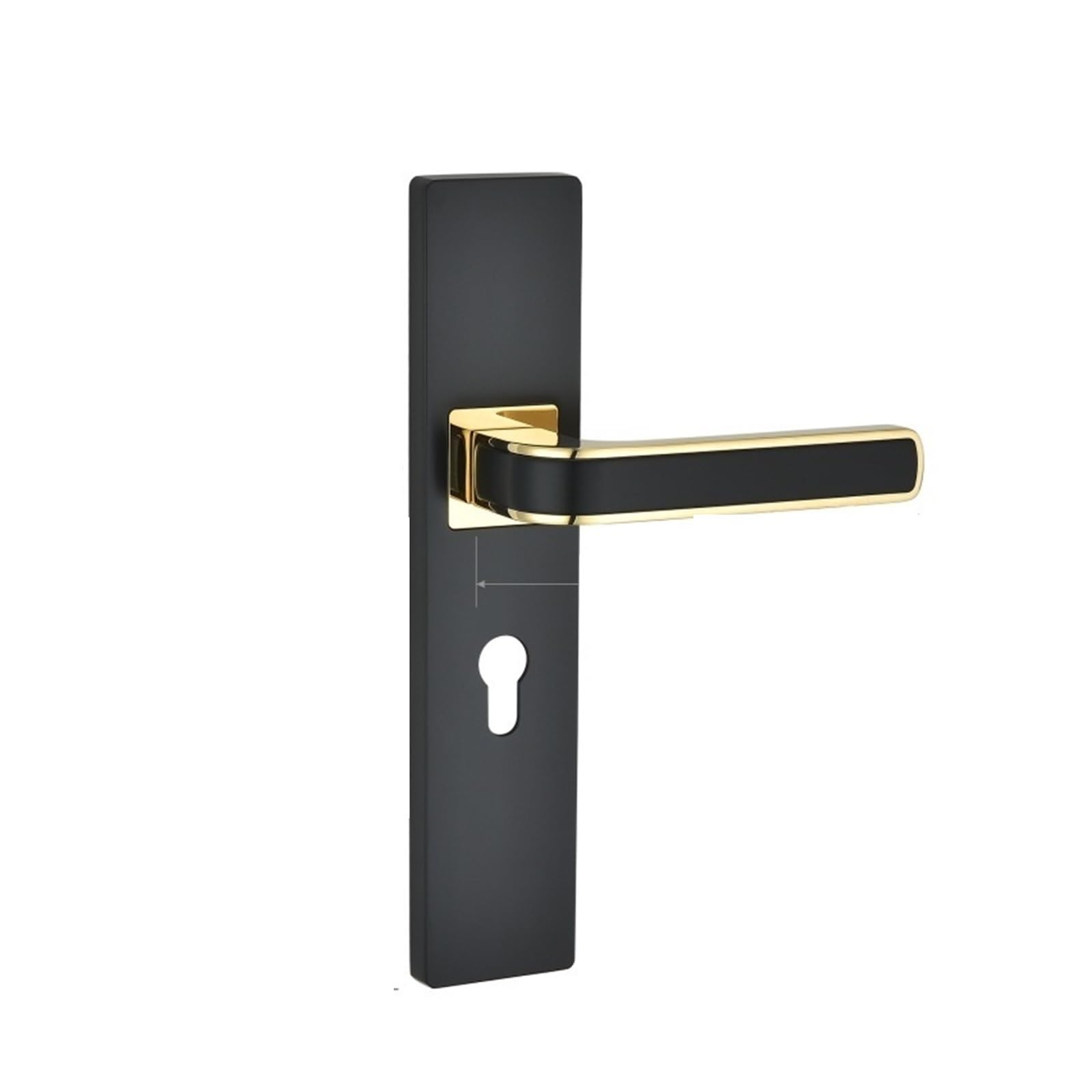 Serrure de porte intérieure en alliage de zinc design noir et or moderne