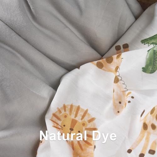 Image of TILLYOU Baby Bassinet Sheets for Girls Boys 2 Pack Baby Sheets for Square Rectangle Oval Bassinet Mattress 33X16 Inch, African Steppe & Grey