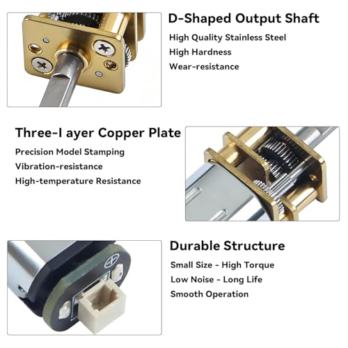 Micro moteur de précision N20 6V à réduction métallique pour Maker 3D - 5