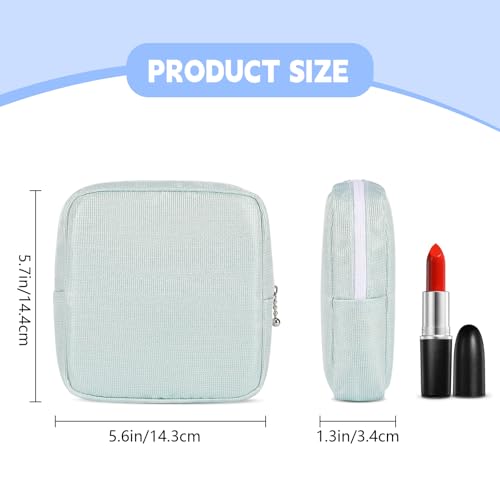 Image of Period Bag for Teen Girls, Canvas Sanitary Napkin Storage Bag with Zipper, Portable Menstrual Pad Bag Tampon Holder for Purse