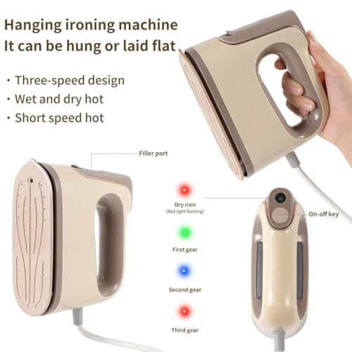 Image of Portable Handheld Garment Steamer | 1000W Foldable Mini Travel Steam Iron | 160ml | Iron Rest Pads | Heat Resistant | Anti-Slip Mat | Protective Waterproof Insulation Mat | Assorted