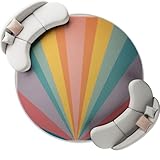 Runder Teppich Abstrakte strahlende Retro Waschbar & Rutschfester Weicher Kurzflor 60 cm (Round) für Wohnzimmer, Schlafzimmer, Kinderzimmer, Gastzimmer, EsszimmerFarbe