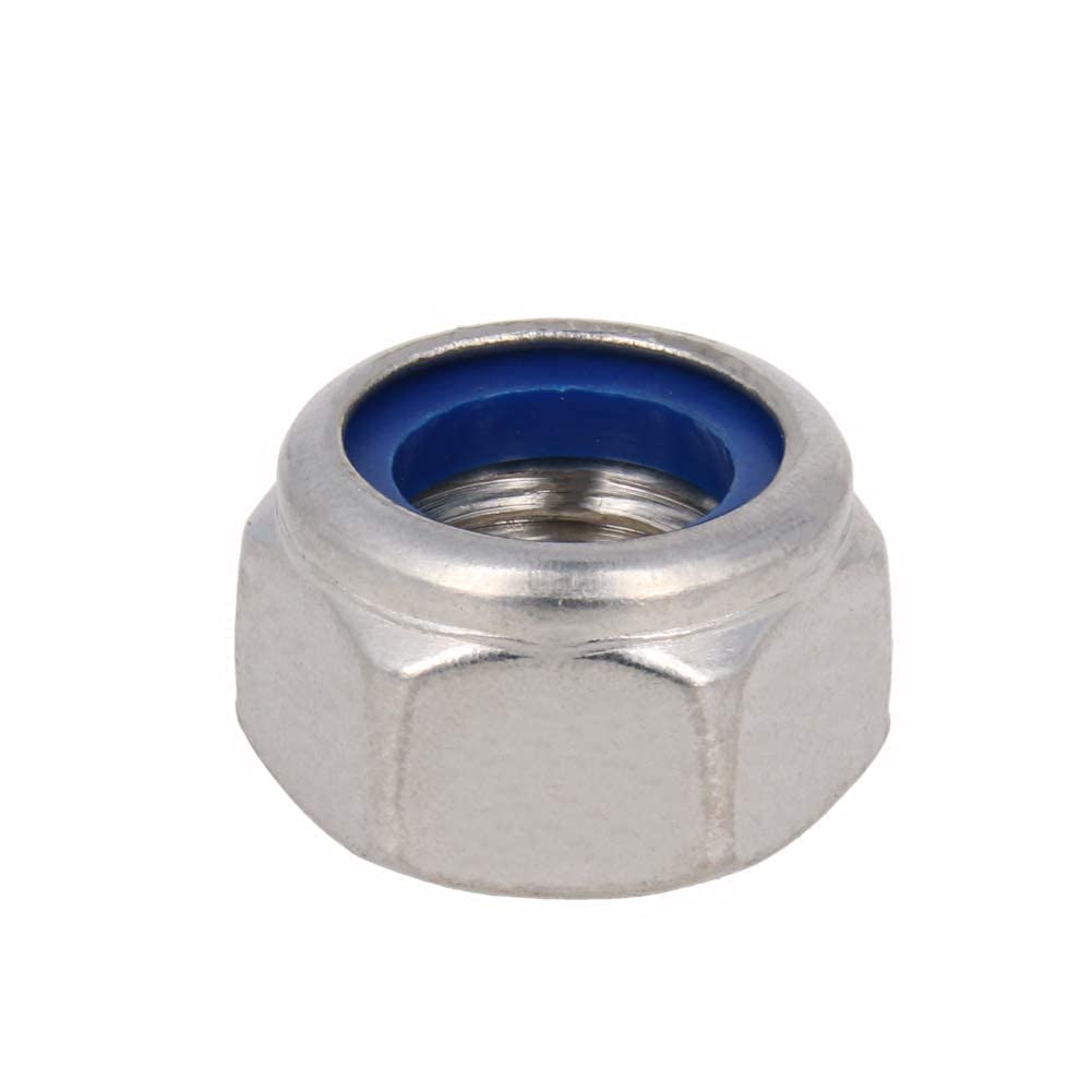 50 Pcs M2 X 0.4mm Hex Lock Nuts With Nylon Insert - Black Zinc Plated, Carbon Steel Self-Locking Nuts