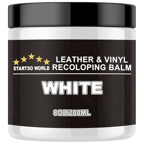 STARTSO WORLD Leather Recoloring Balm - Repair Kit for White Furniture and Car Seats | Scratch Remover Restores Faded Leather