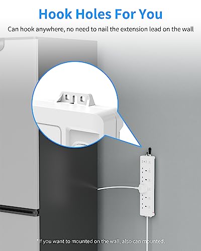 5M 5 Gang Extension Lead with 3 USB Slots Multi Plug, Mscien Extension Lead with 5M with Individual Switch, White 5 Metre - Image 3
