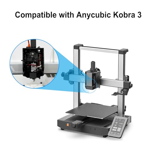 Image of Kobra 3 V2 /Kobra 3 Hotend, Extruder Print Head Kit Heater Block Heating Tube Thermistor with 2PC Extra 0.4mm Hardened Steel Nozzle for Anycubic Kobra 3 3D Printer