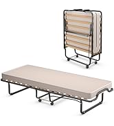 Letto Pieghevole Con Materasso Giantex - 198x78 Cm, Memory Foam 10 Cm