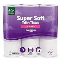 by Amazon Super Soft Toilet Tissue, 3-ply, 9 Rolls (1 Pack of 9), 200 Sheets per Roll