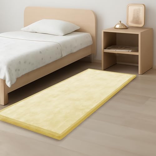 Image of 1.3 inch Thick Baby Play Mat for Floor, 28x72 Foam Tummy Time Mat, Padded Support Soft Plush Bedside Rugs for Infant Kids Toddler Crawling Kick Activity (Vanilla)