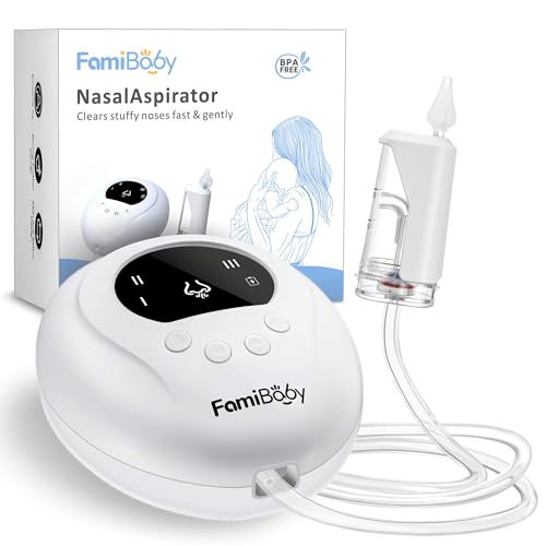 Electric Nasal Aspirator for Babies and Toddlers | Baby Nose Sucker with 3 Suction Levels | Easy-to-Clean Nose Aspirator for Babies | Portable Booger Sucker