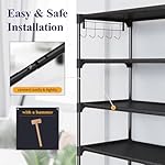 Kitsure Shoe Rack - Premium Non-Woven Shoe Rack Shelf, Shoe Organizer for Closet, Entryway, Garage & Corridor, Sturdy & Durable Long Stackable Shoe Shelves, 5X-Large, Black - Image 5