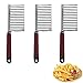 3 Piezas Cortador de Arrugas, Cortador Ondulado, Cortador Ondulado de Patatas, para Cortar Patatas, Zanahorias, Pepinos, Manzanas, Sandías, Patatas Fritas, Frutas y Verdura