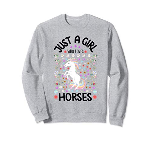 Funny Horse Lover Gift Girls Just A Girl Who Loves Horses Sweatshirt