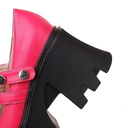 Image of Women's Platform Mary Janes Heart Cat Buckle Rivets Ankle Lolita Gothic Princess Platform Pumps Patent Leather Thorn Vintage Traditional Embroidery Upper Dress Shoes