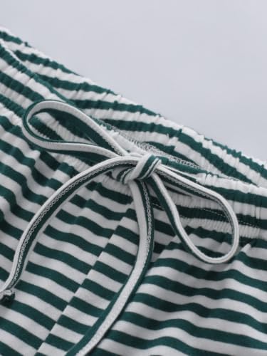 Image of Latuza Women's Petite Cotton Pajama Set Striped Button Down Pjs