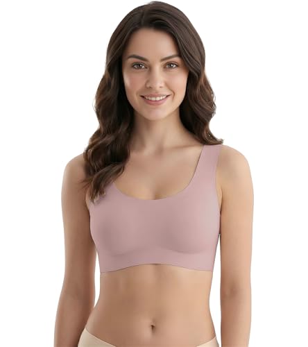 Image of DClub Comfort Revolution Seamless Bra -Easy lite Full-Coverage Wireless Everyday Bra with Soft Comfort with Removable Pad.