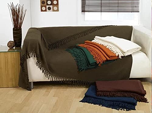 viceroy bedding 100% Brushed Cotton Honeycomb Waffle Bed Sofa Settee Arm Chair Bedspread Throw Blanket AUBERGINE PURPLE (Small Single Size : 50" x 60" / 127cms x 152cms)