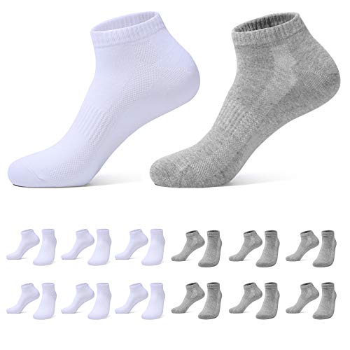 FARCHAT Calcetines Cortos Running Mujer 39-42 Blancos Tobilleros Deporte Hombre Gris 12 Pares