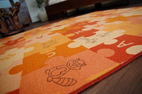 Dywan PUZZLE pomarańczowy 100x500 cm