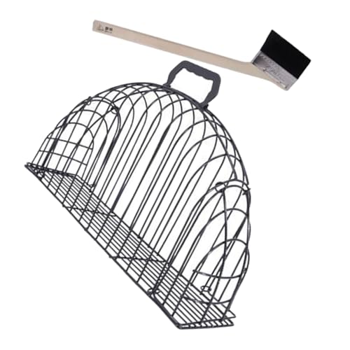 Lurrose Gabbia Portatile per Lavare i Gatti in Metallo Resistente all'Usura con Spazzola e Manico Gabbia per fare Bagno AI Gattini a Casa per Toelettatura e Cura Unghie per Viaggi e Uso