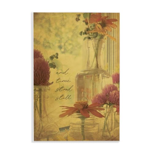 Stupell Industries Elegant Flower Vase Vintage Cursive Poetry Quote Wood Wall Art, Design by Tammy Apple