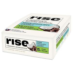 Rise Pea Protein Bar – Chocolately Coconut | Breakfast Bar & Protein Snack 15g Protein Just 5 Whole Food Ingredients Non-GMO Gluten-Free Soy Free