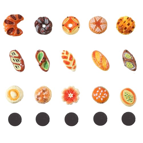 15 Piezas Imanes Decorativos Mini Pan de Resina miniatura 1